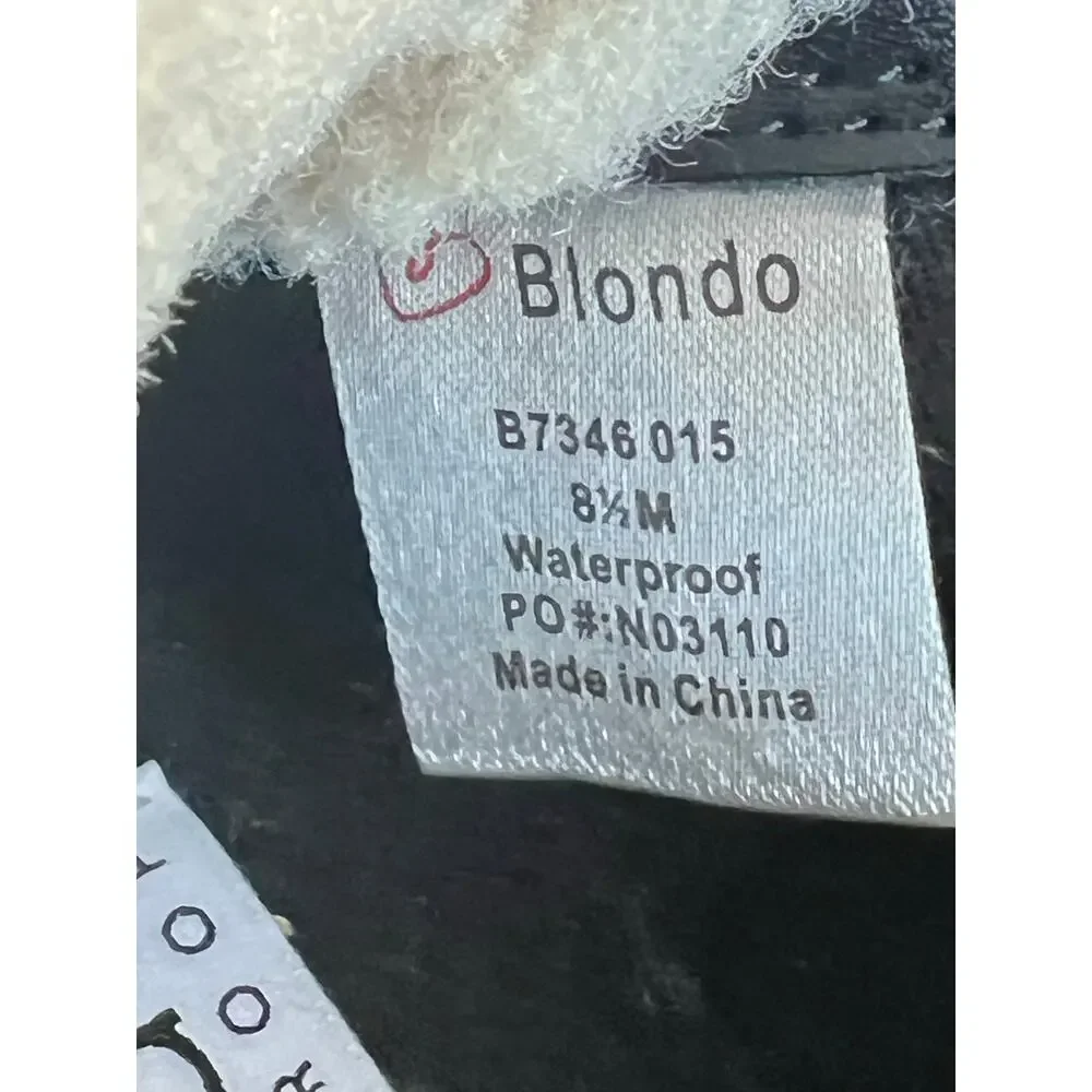 Blondo Devin Waterproof Boots Women 8.5 Black Excellent Suede Sherpa Lug Sole‎